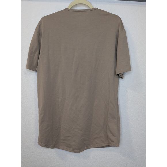 BYLT Drop Cut Luxe Premium Basics Brown Men Crew Neck T-Shirt Size Large - Picture 4 of 7